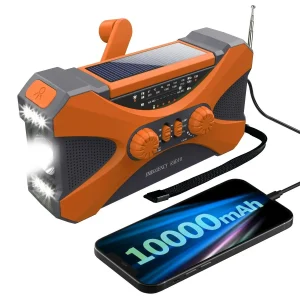 10000mAh Solar Hand Crank Emergency Weather Radio