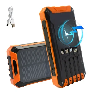 36000mAh Solar Power Bank 18W Wireless Charging
