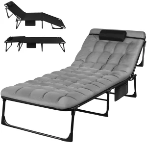Portable Folding Camping Cot Adjustable Lounge Chair