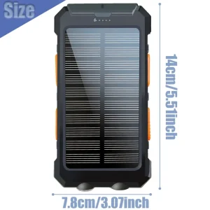 20000mAh Solar Power Bank with Dual USB & LED