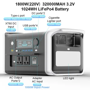 1800W LiFePO4 Portable Power Station with UPS