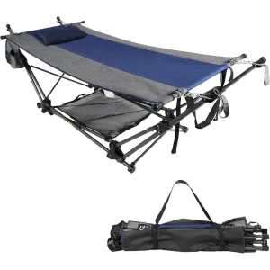 Portable Folding Hammock with Stand & Pillow
